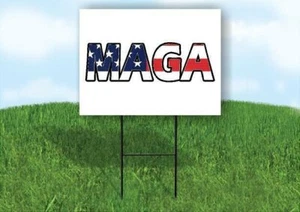 TRUMP MAGA FLAG Yard Sign Road with Stand LAWN SIGN - Picture 1 of 4