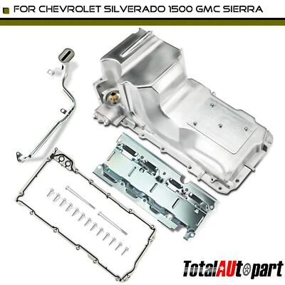 Engine Oil Pan w Gasket for Chevrolet Silverado 1500 4.8L GMC Sierra 1500 6.2L - Image 1 of 4