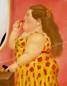Frau mit Lippenstift Botero art Bild 30x40 Leinwand Collection A3FB11 - Picture 1 of 3