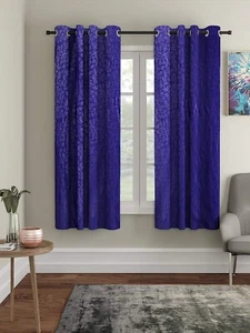 2 Piece Leaf design Polyester Window curtains 5 feet Home Decor - Picture 1 of 4