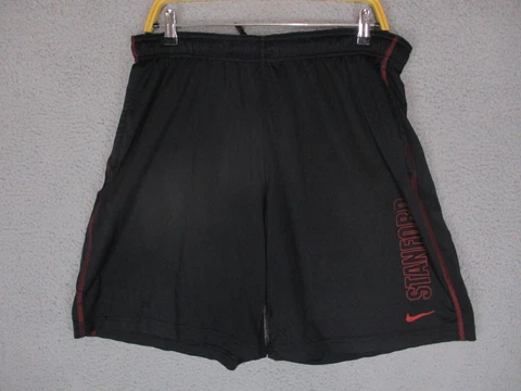 Stanford Cardinal Shorts Mens Medium Black Runnning Dri Fit Stretchy Nike Cover