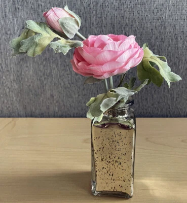 Jarrón de vidrio de mercurio Ranunculus de 9" Foto 1 de 3