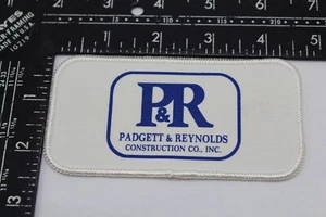 Sew On Patch Padgett & Reynolds Construction Co Inc 4.5'' x 2.25'' Advertising  - Picture 1 of 1