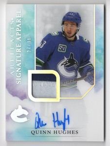 2020-21 Artifacts Signature Apparel Autograph Patch #SA-QH Quinn Hughes 27/36