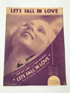 Partitura autografiada de Let's Fall in Love ANN SOTHERN - Imagen 1 de 1