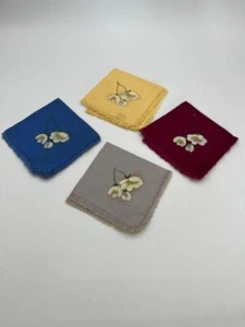 4 pañuelos florales vintage pintados a mano - Imagen 1 de 7