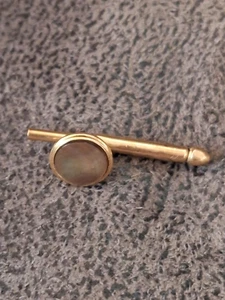 Vintage Hemd Nieten für Fomal Wear ~ runde Abalone Shell ~ goldfarben 1,25 cm - Bild 1 von 1