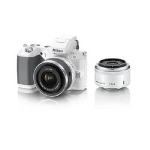 USED Nikon 1 V2 with 18.5mm f/1.8 and 10-30mm VR White Excellent FREE SHIPPING - Picture 1 of 1