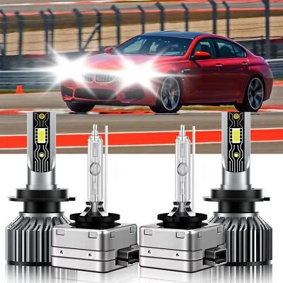 Faros LED HID bombillas haz alto bajo para BMW M6 Gran Coupé 2014-2015 4X H7+D1S Foto 1 de 4