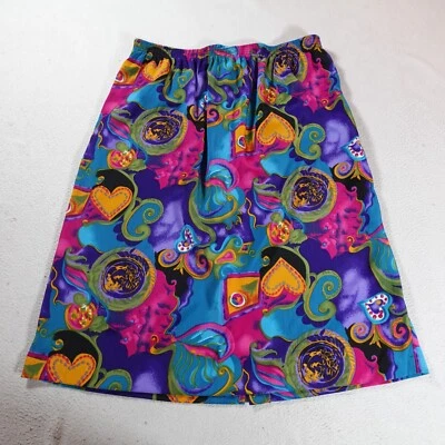 Falda Susan Graver Para Mujer 1X Floral Púrpura Corazones Brillantes Hippie Boho Floral Foto 1 de 4