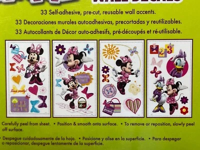 Calcomanías de pared MINNIE MOUSE BOWTIQUE 33 pegatinas de dormitorio pelar y pegar armario  Foto 1 de 4