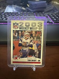 2004 Topps #299 Tom Brady 2003 Weekly Wrap-Up Base Football Card Patriots