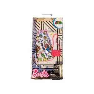 Barbie Fashion SUPER MARIO White Dress & Cuff Bracelet With Pink Purse Nintendo - Picture 1 of 2