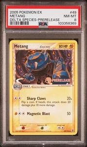 PSA 8 2005 POKEMON EX DELTA ESPECIES 49 METANG PRELANZAMIENTO - Imagen 1 de 2