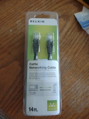 Belkin CAT5e Network Ethernet Cable 14ft Snagless Design PCF5-14BKS - Black - Image 1 of 3
