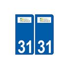 31 Castelnau-d'Estrétefonds logo ville autocollant plaque stickers - Angles : ar