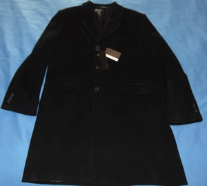 NEW MEN'S BLOOMINGDALES WOOL BLEND 3 BUTTON OVER COAT sz 46 MADE IN ITALY - Picture 1 of 6