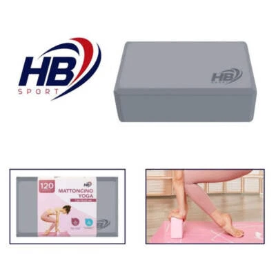 MATTONCINO YOGA SCHIUMA BLOCCHI PER ESERCIZIO FITNESS PILATES MATTONELLA |GRIGIO