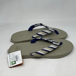 Soft Science The Waterfall Sandals Womens 9 Tan Blue Stripe Flip Flop Thong - Picture 1 of 17