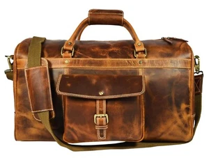 Borsone classico in pelle tartan Aaron Leather Goods - Foto 1 di 3