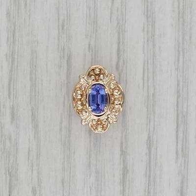 Old Victoria 0.50ct Tansanit Slide Armband Charm 14k Gelbgold Vintage - Bild 1 von 4