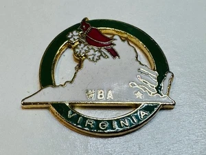 Old Vintage WBA Lapel Pin Women Bowling Alliance Virginia Cardinal Dogwood Tree - Picture 1 of 2