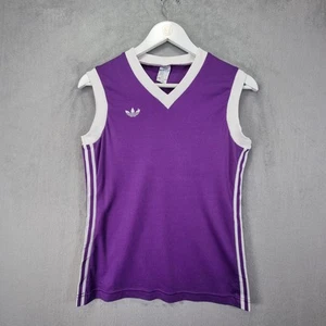 Vintage Adidas Vest Womens Size 8 Purple Firebird 80s Made In France - Picture 1 of 6