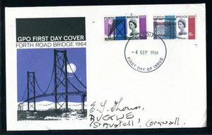 Forth Road Bridge FDC 1964. Cubierta de primer día Cardiff. SG 659-660 - Imagen 1 de 1