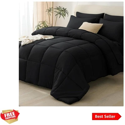 Juego de cama Queen de 7 piezas para todas las estaciones - Edredón alternativo de plumón incluido Foto 1 de 4