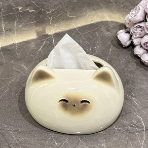 Cartoon Cat Tissue Box Exquisite Tissue Organizer Toilet Paper Holder Kitchen - Picture 1 of 12
