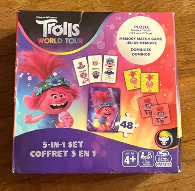 Dreamworks Trolls World Tour Puzzle 3 in 1 Set Box Games Spin Master - Image 1 of 2
