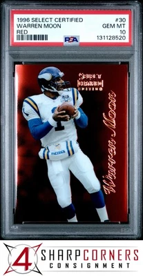 1996 SELECT CERTIFIED RED #30 WARREN MOON HOF POP 4 PSA 10 - Image 1 of 3