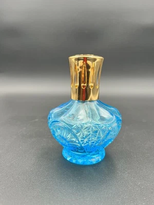 Lampada olio profumo blu riflettente vintage Berger Paris diffusore vetro raro - Immagine 1 di 4