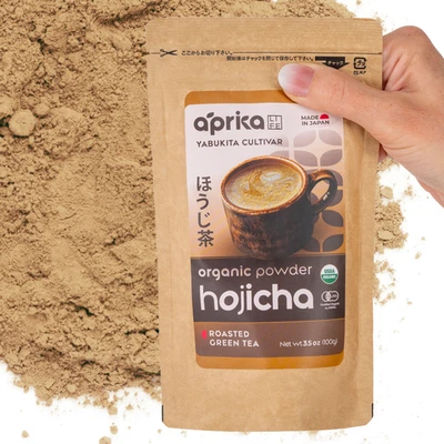 有机 Hojicha 烤绿茶粉 - 正品日本茶 100 克/3.5 盎司 — 第 1/4 张图片