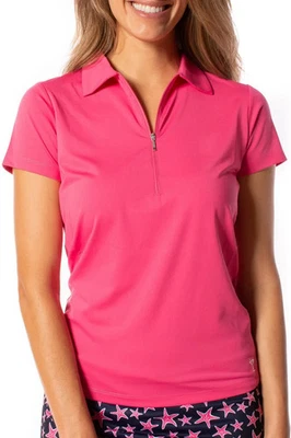 Golftini Mujer XL Rosa 1/4 Cremallera Golf Pickleball Manga Corta Polo Nuevo Con Etiquetas Foto 1 de 4