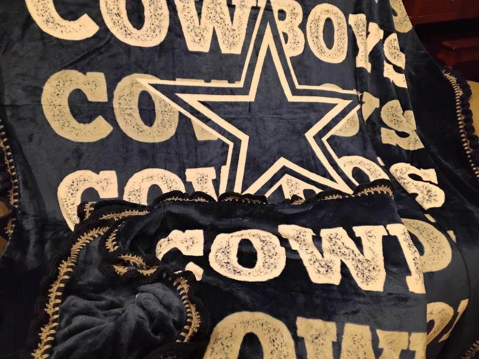 Dallas Cowboys, Texas — компактное дорожное одеяло большого размера — синее, белое, NFL - Изображение 1 из 4