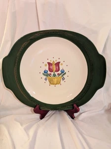 Triumph American Limoges Platter U.G Forest Green/Dutch Tulip 22K Gold READ - Picture 1 of 9