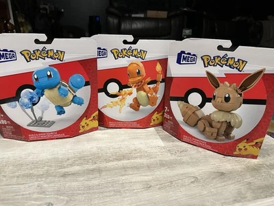 Pokemon  EEVEE Charmander Squirtle Figures 3-Pack Evolution Starters TCG - Image 1 of 4