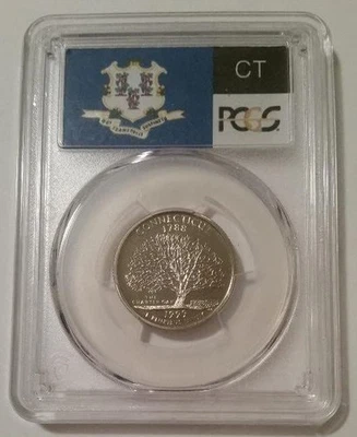 1999 S Clad Connecticut State Quarter Proof PR69 DCAM PCGS Flag Label - Image 1 of 2