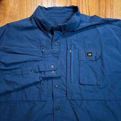 CAT Caterpillar iTechnology Button Shirt Men's 2XL Construction Work Vented - Image 1 of 4