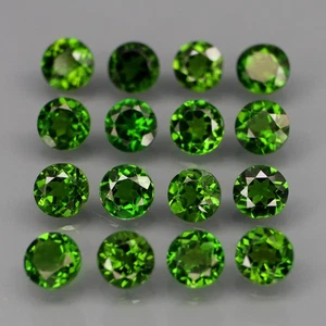 Redondo 4 mm. ¡Buen color! Diópsido cromado verde superior ruso natural 16 piezas/4,85 quilates - Imagen 1 de 6
