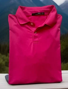 RLX Ralph Lauren Polo Shirt Men Size Large pink performance Short Sleeve - Picture 1 of 5