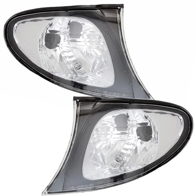 Frontblinker Set für BMW E46 3er Limo Touring LCI 01-05 Schwarz Klarglas - Bild 1 von 4