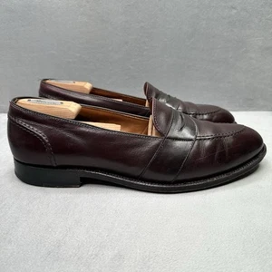 Alden 683 Mens Size 10 Penny Loafer Burgundy Calf Leather Full Strap Slip-On - Picture 1 of 9