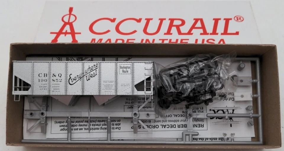 Kit de tolva doble Accurail 2574 HO Chicago Burlington & Quincy USRA 55 toneladas #190852 Foto 1 de 1