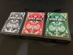 CROWN DECK RED BLUE GREEN FIRST EDITION PLAYING CARDS SEALED  - Imagen 1 de 4