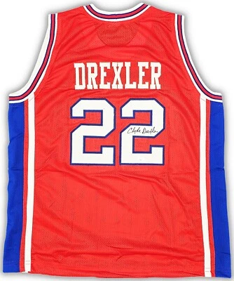 Clyde Drexler Houston Cougars Autographed Jersey JSA - Image 1 of 4