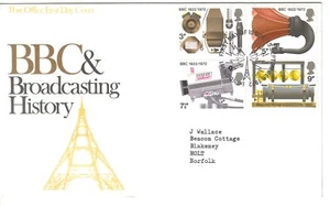 FDC BBC & Broadcasting  History 1972 Set of 4 Postmarked FDI London W1 3rd Sept - Picture 1 of 1