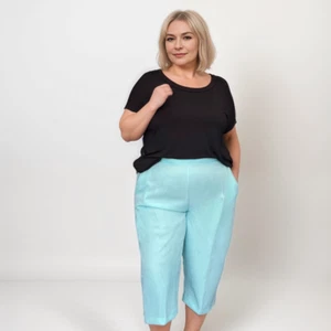 ROCKTHOSECURVES DAMEN CAPRIHOSE ÜBERGRÖSSE 1/2 ELASTISCHER BUND 3/4 HOSE - Bild 1 von 20