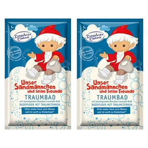 2er Pack Dresdner Essenz Pflegebad Sandmännchen Lavendel-Blaubeer-Duft 2 x 60 g - Bild 1 von 2